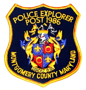 MONTGOMERY COUNTY – POLICE EXPLORER - MARYLAND Police Patch VINTAGE OLD MESH - Picture 1 of 2