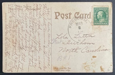 Freedom, New York Post Card, mailed March 8, 1910 (Estimated) to Durham, NC - NY - Image 1 of 2