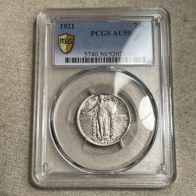 1921 Standing Liberty Quarter PCGS AU-50, Better Date & Grade - Image 1 of 2