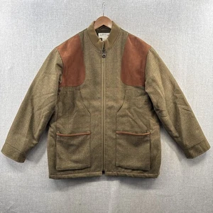 Orvis Wool Chore Puffer Jacket Large Green Plaid Hunting Shooting Lined Heavy - Picture 1 of 18