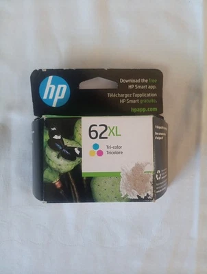 HP Ink 62XL Tri-Color High Yield Ink Cartridge Exp Aug 2024 New Sealed - Image 1 of 4