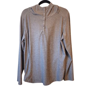 Duluth Trading Co. Women's Light Grey Button Front Hoodie Size L - Picture 1 of 5