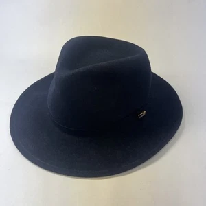 Bailey of Hollywood Fedora Navy Blue Wool Hat WPL 5923 USA Lite Felt Medium - Picture 1 of 13