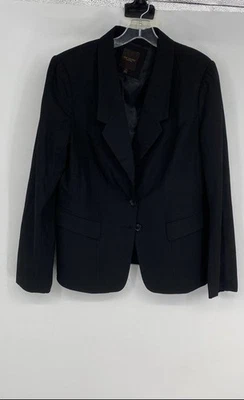 The Limited 女式黑色长袖凹槽翻领单排扣西装外套 14 码 — 第 1/4 张图片