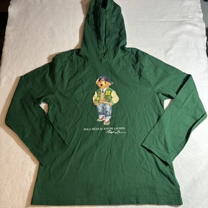 Polo Ralph Lauren Varsity Polo Bear Shirt Youth XL Long Sleeve Hoodie Pullover - Picture 1 of 7