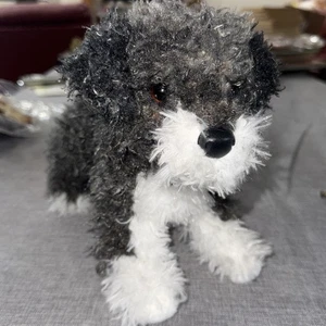 Douglas Cuddle Toys Brody The Schnoodle Gray White Dog Plush 12" Stuffed Animal - Picture 1 of 13