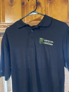 Monster Energy NASCAR Cup Series Green & White Lettering Polo Shirt Antigua M - Bild 1 von 4