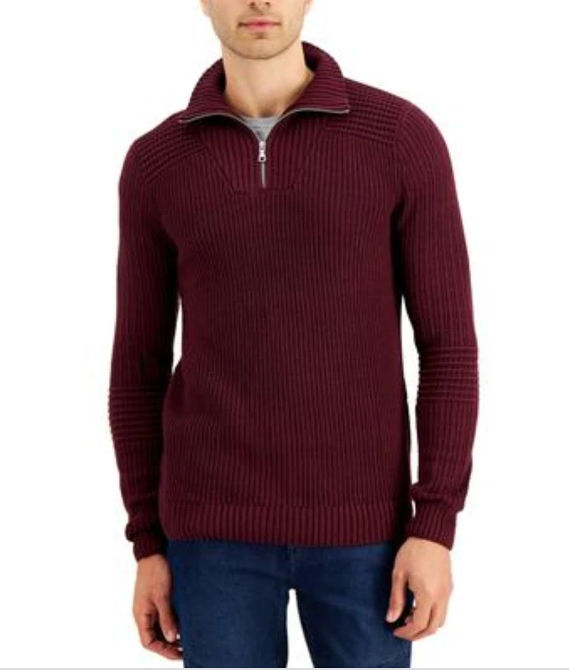 INC Men Cable Knit Quarter-Zip Pullover Sweater Port Size XXL - Image 1 of 1