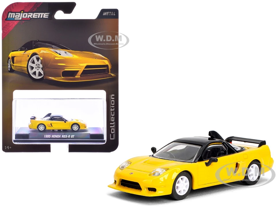 1995 HONDA NSX-R GT RHD YELLOW 1/64 DIECAST MODEL CAR BY MAJORETTE 8505001011