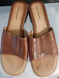Hush Puppies La Palma Sandals Leather Slip On Slides - Womens Size 7.5 - Picture 1 of 8
