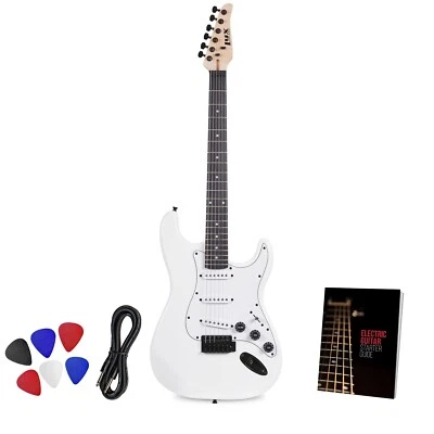 LyxPro CS Beginner 39” Electric Guitar & Electric Guitar Accessories, White - Image 1 of 4