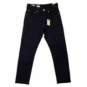 Levi's 501 Women's Original Cropped High Waist Straight Jeans Black Size 27W 28L - Picture 1 of 16