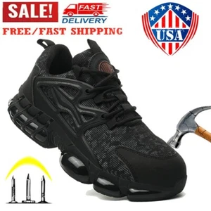 Mens Safety Shoes Mens Safety Shoes Steel Toe Work Boots Comfortable Sneakers - Picture 1 of 25