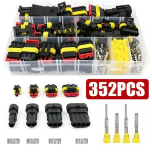 352x Wasserdicht Auto Elektro Stecker Klemmen Kfz Draht Stecker 1234 Pin - Bild 1 von 8