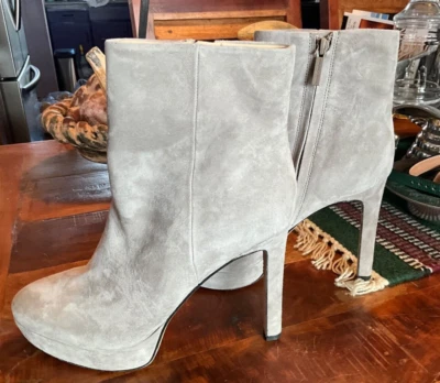 VERONICA BEARD DALI SUEDE GRAY BOOTS STILETTO SIZE 8.5 M PLATFORM - Image 1 of 4