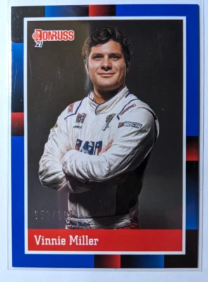 2021 DONRUSS RACING BLUE VINNIE MILLER 052/199 - Image 1 of 2