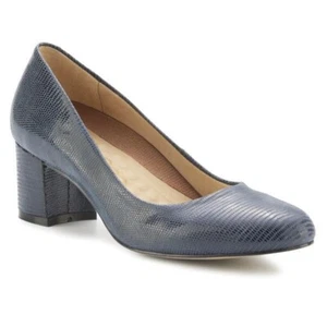Walking Cradle Jessica Navy Patent Lizard Print Leather Heel Size 9N - Picture 1 of 11