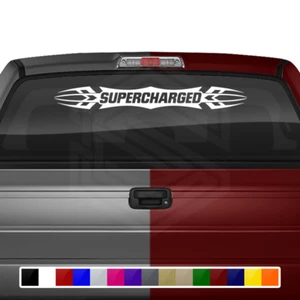 #120 SUPERCHARGED Decal Sticker Windshield Window Vinyl Banner Car Truck JDM - Picture 1 of 7