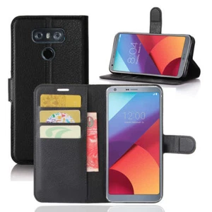 Cartera Cuero Bolsillo Portatarjetas Abatible PU Antigolpes Estuche Cubierta Para LG G6 - Imagen 1 de 14