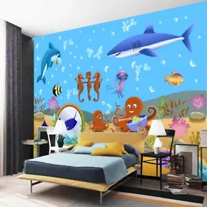 Seahorse Undersea Full Wall Mural Photo Wallpaper Printing 3D Decor Kid Home - Picture 1 of 9