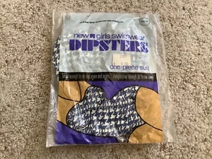 Dipsters GIRLS Disposable Reusable SWIM SUIT Tyvek Size MEDIUM One-Piece 1978 - Picture 1 of 3