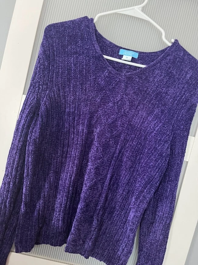 Sudadera L_Jennifer Moore Púrpura Talla M Rayón y Acrílico Sensación Terciopelo/Sedosa Foto 1 de 1