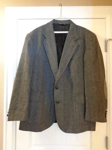 Pendleton Mens Blazer Wool Tweed Gray Elbow Patches 2 Button Sport Coat 46 EUC - Picture 1 of 7