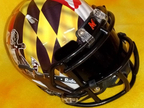 Maryland Terps custom mini size Riddell Speed total graphics helmet black visor Cover