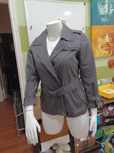 Coldwater Creek 14Petite Women's Charcoal Belted Jacket - Picture 1 of 14