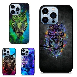 For Samsung Galaxy Apple iPhone 12 13 Hard Case fantasy owl art - Picture 1 of 25