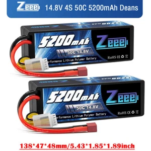 2x Zeee 14.8V 5200mAh 4S Lipo Akku T Stecker 50C für RC Auto Flugzeug Boats Heli - Bild 1 von 7