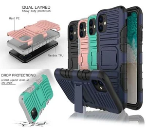 Antichoc Armure Téléphone Étui Pour Samsung Galaxy Huawei Apple + HD Écran Garde - Photo 1 sur 13