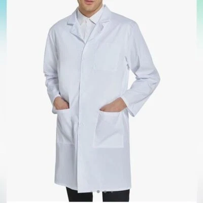 VOGRYE Professional Lab Coat for Men Women Long Sleeve White Unisex Sz S - Image 1 of 4