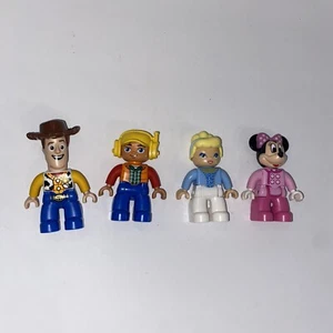 Lego Duplo People Lot 4 Characters Disney Woody Minnie Princess Worker Moveable - Picture 1 of 6