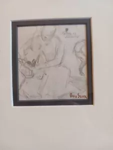 Otto Stark Tuschezeichnung "Strümpfe anziehen" Indiana Künstler 1859-1926 - Bild 1 von 5