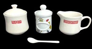 Vintage "Just for You" Sahnekännchen und Zuckerdose mit Deckel und Glas 3" - 4,5" - Bild 1 von 10