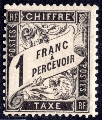 FRANCE 1882 POSTAGE DUE 1 FRANC MINT HINGED SC. J23 CATALOG VALUE $750 - Image 1 of 2