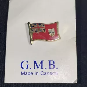 Prendedor de sombrero de solapa de metal colorido vintage coleccionable bandera de Ontario - Imagen 1 de 2