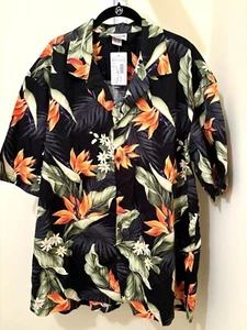 Hawaiian Shirt PACIFIC LEGEND Black Floral Tropical  XXL Hawaii USA Made NWT 2XL - Picture 1 of 5