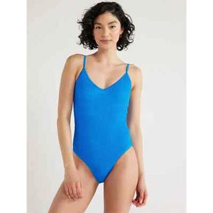 Traje de baño de una pieza azul corbata ajustable No Boundaries Juniors M 7-9 arrugada - Imagen 1 de 5