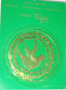 Figis massiver Messing Weihnachtsschmuck mobiler Vogel Taube Vintage ca. 3"x3" - Bild 1 von 4