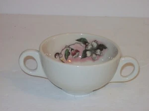 VINTAGE 1950's STERLING CHINA IVORY LAMBERTON "DOGWOOD" DOUBLE HANDLED CUP - Picture 1 of 4
