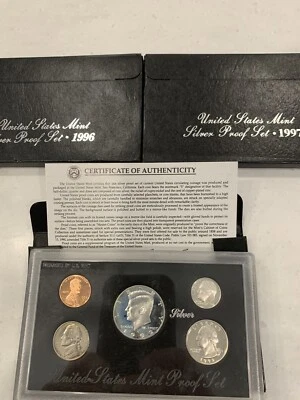 1992S 1996S 1997S US Mint Silver Proof Sets OGP with COA You Get All 3 Sets - Image 1 of 4