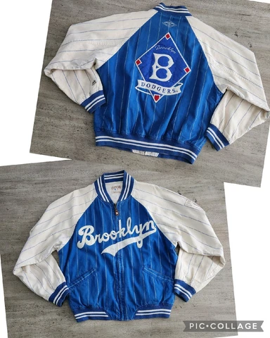 Vintage REVERSIBLE Brooklyn Dodgers Cooperstown collection Jacket L 1991 Mirage Cover