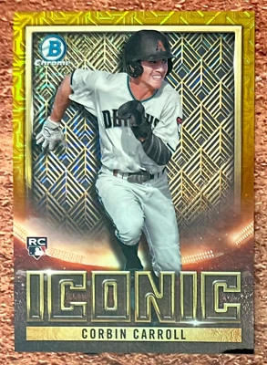 2023 Bowman Chrome Mega Box Corbin Carroll RC #30/50 Iconic Gold Refractor SP - Image 1 of 2