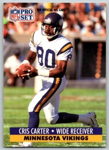 1991 PRO SET CRIS CARTER MINNESOTA VIKINGS #834 - Picture 1 of 2