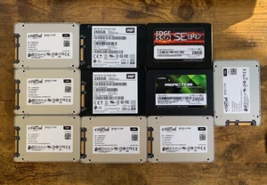 [ BULK LOT OF 10 ] SSD 250GB Various SSDs Samsung SanDisk Crucial Intel - Picture 1 of 1