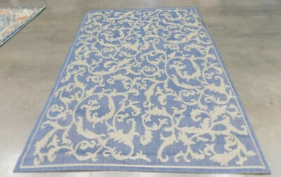 蓝色/天然 5 英尺 - 3 英寸 x 7 英尺 - 7 英寸彩色地毯,降价 1172562326 CY2653-3103-5 — 第 1/4 张图片