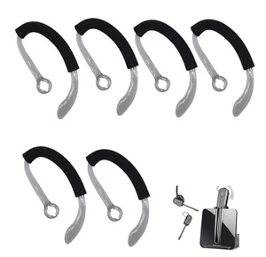 6 pcs Medium Earhook w/ Sleeve Cover for Plantronics SAVI CS540 W740 W745 W440 - Picture 1 of 6