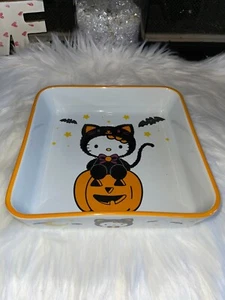 HELLO KITTY Halloween Pumpkin Black Cat Bats Square Baking Dish  - Picture 1 of 8
